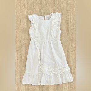 Wonder Nation White Eyelet Ruffle Dress Size 6/6x
